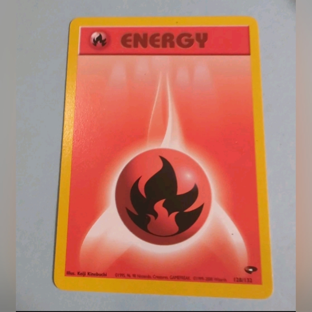 Fire Energy 128/132 Unlimited Gym Challenge 1995 Pokemon Card NM-Mint 1st Editio